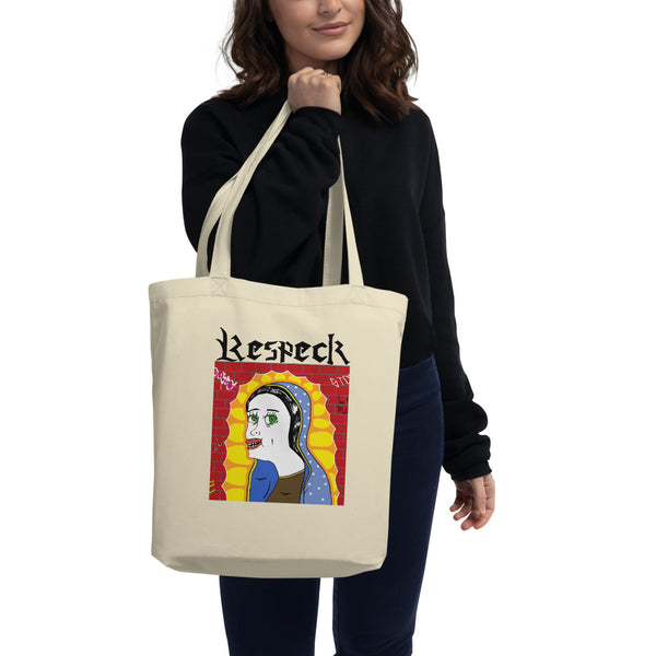 RESPECK Virgen de Guadalupe White Eco Tote Bag