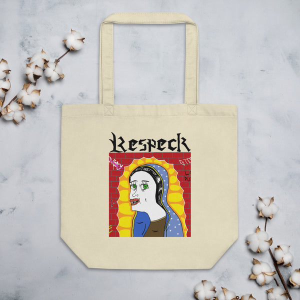 RESPECK Virgen de Guadalupe White Eco Tote Bag