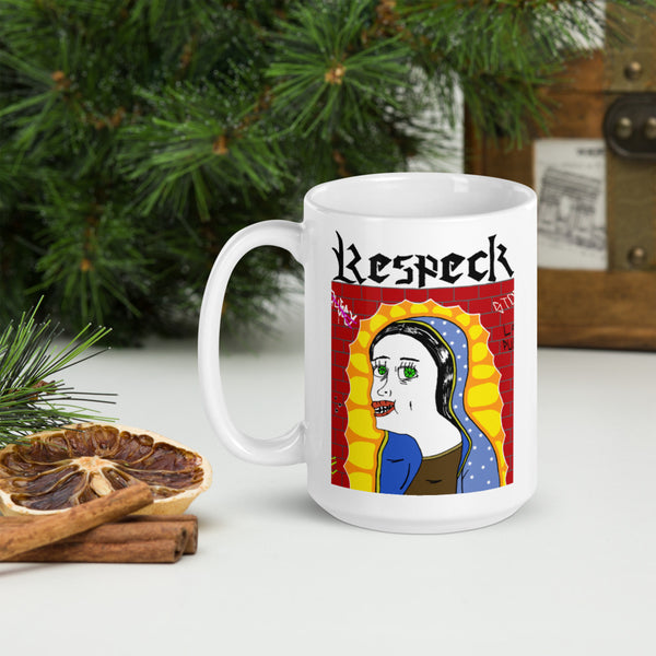 RESPECK Virgen De Guadalupe White glossy mug