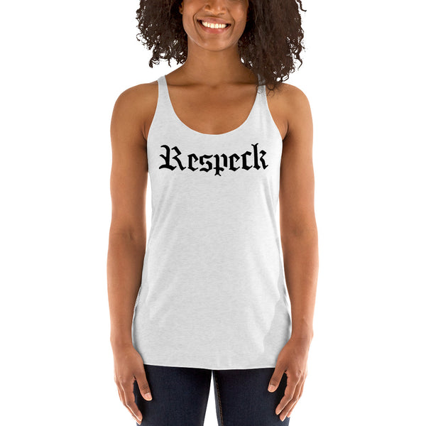 RESPECK Women's White Racerback Tank